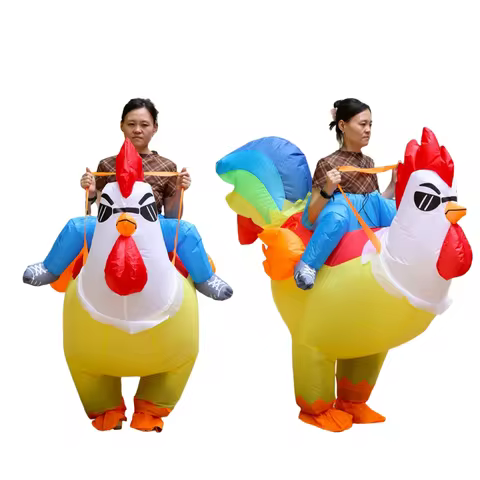 Colorful Rooster Inflatable Dress - Halloween prank outfit, internet famous funny party outfit - sui