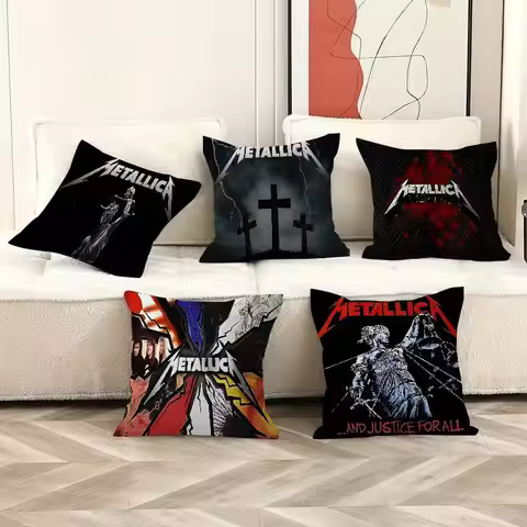 Band M-METALLICA Cool Office Cushion Pillowcase Car Cushion Cover45X45CM Lumbar Pillowcase Sofa Pill