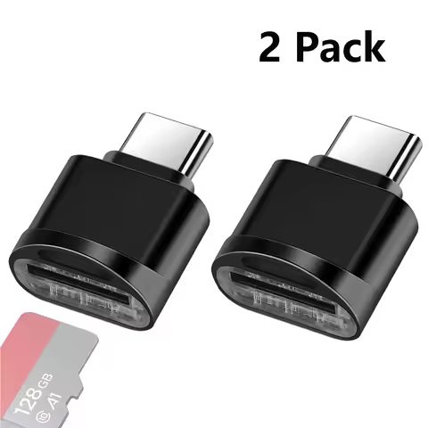 2Pcs Type C TF Reader , USB C Card Reader,Type C TF Memory Card Reader for Laptop, MacBook, Samsung 