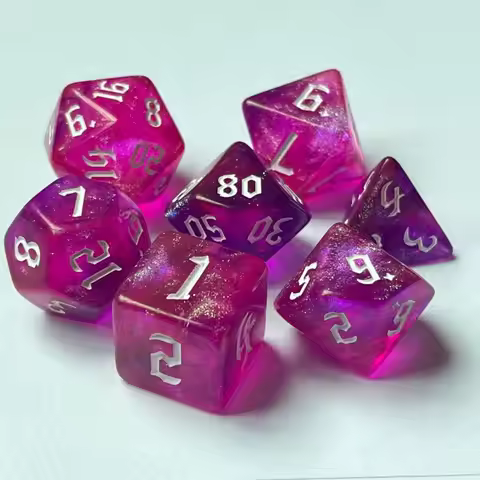 7Pcs/set 7-Die Table Game DND Dice D4 D6 D8 D10 D12 D20 Party Game Polyhedral Dice Double Colors Acr