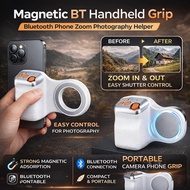 【Magnetic Bluetooth Stabilizer】Bluetooth Handheld Video Stabilizer with Magnetic Phone Holder & Zoom