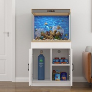 QM🏅Living Room Aquarium Base Cabinet Partition Fish Tank Super White Cylinder Bottom Cabinet Aquarium Floor Cabinet Aqua
