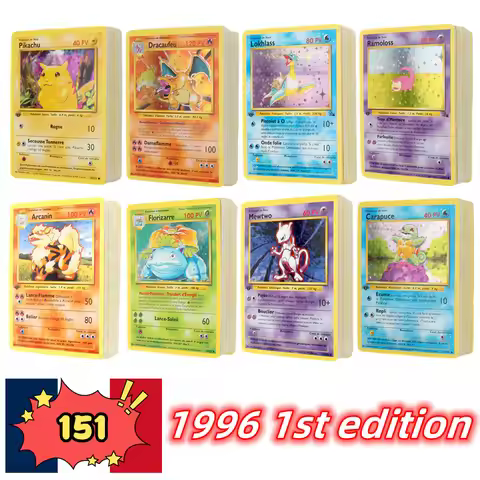 French Version 1996 Year Pokémon card first generation Charizard Pikachu Mewtwo Blastoise Collecting