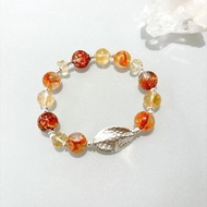 Ops Hematoid Quartz silver bracelet -膠花水晶/黃水晶/925純銀