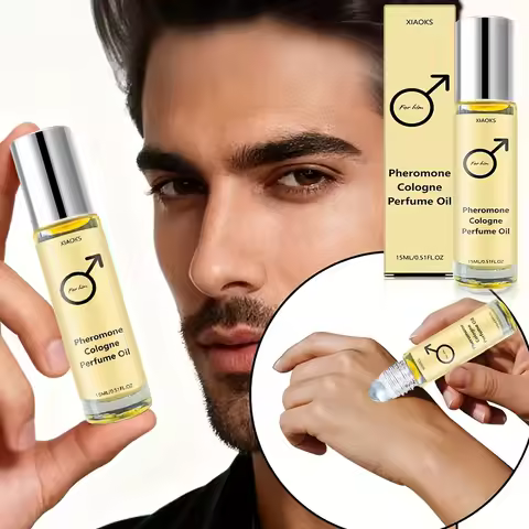 Men's Pheromone Cologne Essential Oil—Men's Cologne with Woody Fragrance, Long-Lasting Scent, Roll-O
