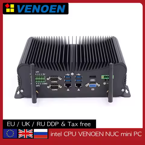 13Th Gen Fanless Core i7-1355U i5-1235U 2.5G LAN DDR5 Mini PC Industrial Rugged Computer 2x Intel i2