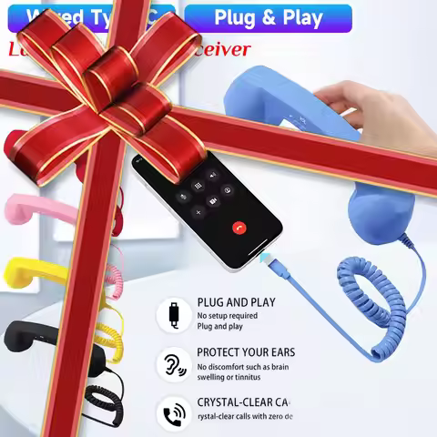 Creative Retro Bluetooth Phone Wired Handsets for Laptops and Cellphones Phone Vintage Handset Telep