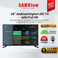 SAMView Smart Digital LED TV With Android OS V.9 FHD 1080I MYTV DVB-T2 Ready (32")