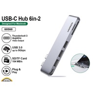 UGREEN HUB Macbook and Laptop 6 In 2 Multiport Dual USB Type C - 60560 6 In 1 Official Warranty