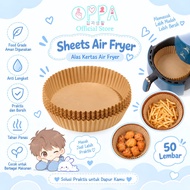 OPPA Air Fryer Paper - 1 Pack 50 Pcs Air Fryer Liner Paper Waterproof Oil-Resistant Coaster