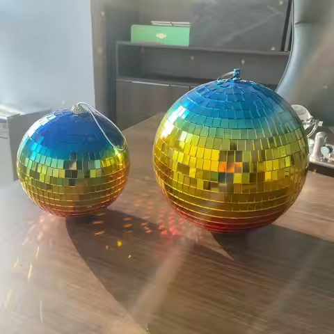 A Pack of Colorfulful Gradient Reflective Glass Mirror Reflective Ball Mosaic Laser Ball Disco Foam 