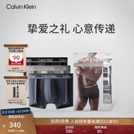 Calvin Klein内衣男士三条装循环提花ck高弹力轻薄防夹臀平角内裤男NP2443O 0NJ-太空黑/星空灰/大理石灰 L