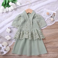 RAYA KEBAYA PEPLUM LACE Baby 3m-15m Sedondon Dusty Green/White/ Baby Blue/ Nude/Maroon/ Emerald Green