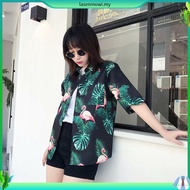 Hawaii BeachwearT-shirt perempuan bunga pantai retro longgar baju lengan pendek Japanese Hawaiian sh