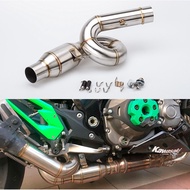Promotion Motorcycle Modified Muffler Z800 Swivel Middle Section Half Blue Z800 Exhaust Pipe Z800 Mi