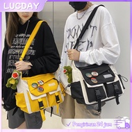 Big Capacity Harajuku Dinosaur Pendant Men's and Women's Canvas Sling Bag Large Capacity Sling Bag S
