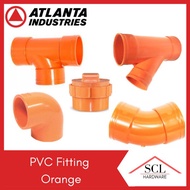 ATLANTA PVC Orange Pipe Fittings (Elbow, Wye, Tee, Cleanout Plug) 2"