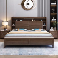z3  Gold Solid Sandalwood YQ62  z3 Wood Bed1.8M Bedroom Double Modern Minimalist1.5M Single High Box