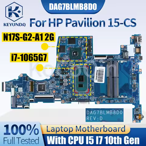 For HP Pavilion 15-CS Notebook Mainboard DAG7BLMB8D0 L67287-601 L67288-601 L76585-601 I5 I7 10th Gen
