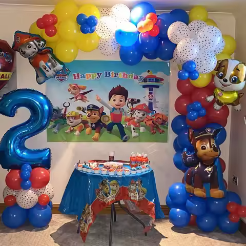 76pcs PAW Patrol Balloons Arch Garland Kit Latex Balloon Number Balls PAW Patrol Birthday Baby Showe