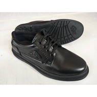 Men Black PVC Leather Shoes Kasut PVC Hitam Lelaki #9670(Black)