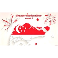 Singapore National Day Party backdrop banner for 61th August 9 Singapore birthday anniversary celebr