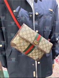 Gucci古奇男包紅綠條紋腰包 胸包 斜挎包男 單肩包gucci 古馳 Ophidia7