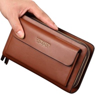 Commuter handbag Men's business wallet Men's handbag Soft leather Long casual zipper wallet Handbagyxt