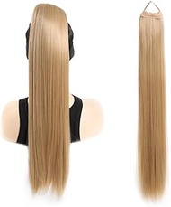 1 Pcs light brown Ponytail Extension, 70CM/27.56in Length, High-Temperature Fiber Pony Tail Wig, Nat