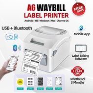 Thermal Printer Bluetooth Waybill Barcode Shipping Label Bluetooth Printer AWB A6 WaybillSticker