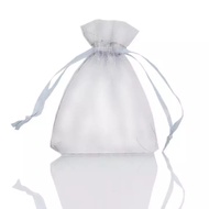 20x15 cm Organza Bag Portrait (Grey) - 10pc