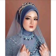 Bridal Slayer/bridal veil/bridal hijab/bridal veil/elegant bridal hijab