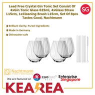 NACHTMANN TASTES GOOD LEAD FREE CRYSTAL GIN TONIC SET CONSIST OF 4X GIN TONIC GLASS, 4X GLASS STRAW,