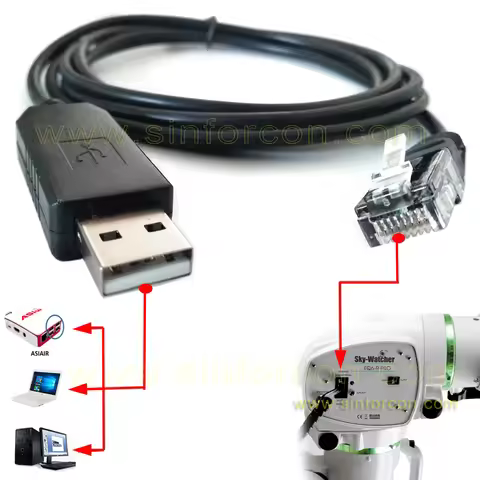 FTDI USB-RJ45 for Skywatcher AZEQ6GT EQ6R EQ6 Pro Equatorial Mount 8P HC Interface to PC Asiair EQMO