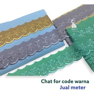 [ 1 meter ] 2 inch fabric lace / 2 piece fabric lace / telekung lace / prayer rug lace / tc lace / c