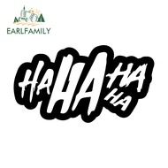 EARLFAMILY Hahaha Colorful Words Car Stickers Waterproof Campervan Skateboard Laptop Guitar Vinyl De