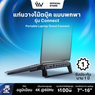 LIV Portable Laptop Stand | Connect : ขาตั้งโน๊ตบุ๊คแบบพกพา 7-16" : ช่องหูฟัง/USB-C PD100Wx1/USB3.0x