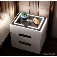 ‍🚢Bedside Table Bedroom Locker Bedside Cabinet Smart European Multi-Functional Modern Simple Wireless Locker Storage Cab