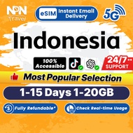 Indonesia eSIM Ultra 5G 1-15Days 5-20GB Data | Instant Email Delivery | High Speed Indonesia Travel 