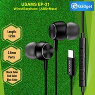 USAMS EP-31 | Wired Earphone | ABS+Metal