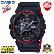 Original G-Shock GA110 Men Women Sport Watch Japan Quartz Movement 200M Water Resistant Shockproof and Waterproof World Time LED Auto Light Gshock Man Boy Girl Sports Wrist Watches with 4 Years Official Warranty GA-110HR-1A (Ready Stock Free Shipping)