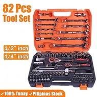 53/82 pcs Bit Tool Vehicle Multifunctional Wrenches Chrome Vanadium Steel Auto Car Repair Tool Box