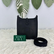 HERMES Mini Evelyne Noir 黑色銀扣 B Stamp 斜肩包