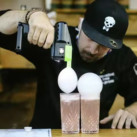 Handheld Smoke Gun Cocktail Smoked Bubble Gun USB Charging Smoke Bubble Gun Electronic Party For Col