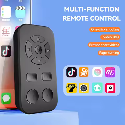 9-Key Wireless Bluetooth Phone Remote Control for Short Videos Photo Taking eBook Page Turning for T