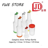 JD Complete Store 'N Pour Bottle Container (1 litres / 2 litres / 2.5 litres)