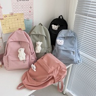 beg sekolah lelaki beg beg sekolah nike Japanese Style ins Style Solid Color Schoolbag Female All-Ma