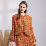 【MEDUSA】橘光毛呢流蘇西裝外套(M-XL) | 女外套 毛呢外套