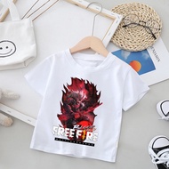 Very beautiful white round neck Free Frie shirt Demon King