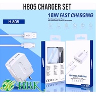 H805 FAST CHARGER 18W DUAL OUTPUT CHARGERS FOR ANDROID V8 MICRO TYPE C